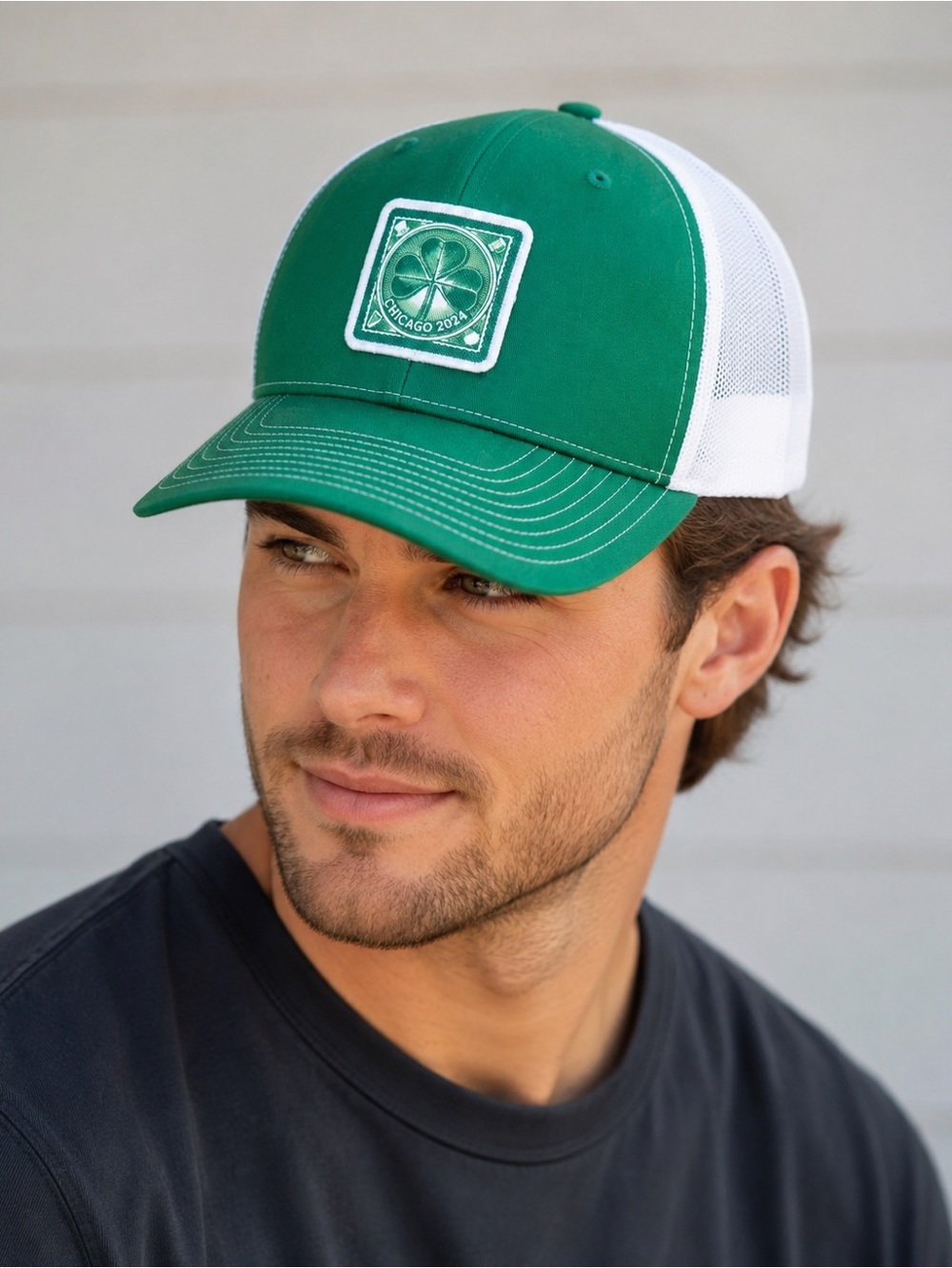 Richardson 112 Chicago 2024 Shamrock Trucker Hat Green White Snapback